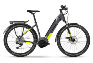 VTC ÉLECTRIQUE HAIBIKE TREKKING 6 LOWSTEP I630WH SHIMANO DEORE 10V GRIS / JAUNE MAT 2023