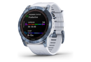 MONTRE DE SPORT GARMIN FENIX 7X SAPPHIRE SOLAR BLEU COBALT / BLANC